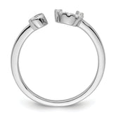 14k White Gold 1/6 carat Lab Grown Diamond VS/SI+ G+ Initial U Adjustable Ring