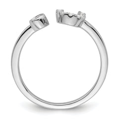 14k White Gold 1/6 carat Lab Grown Diamond VS/SI+ G+ Initial U Adjustable Ring