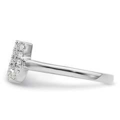 14k White Gold 1/6 carat Lab Grown Diamond VS/SI+ G+ Initial U Adjustable Ring