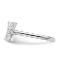 14k White Gold 1/6 carat Lab Grown Diamond VS/SI+ G+ Initial X Adjustable Ring