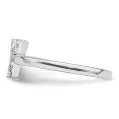 14k White Gold 1/8 carat Lab Grown Diamond VS/SI+ G+ Initial Y Adjustable Ring