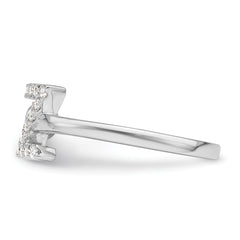 14k White Gold 1/5 carat Lab Grown Diamond VS/SI+ G+ Initial Z Adjustable Ring