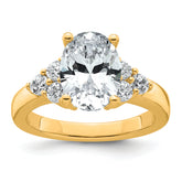 14k 3 carat Certified Lab Grown Diamond VS/SI+ G+ Oval Complete Three Stone Engagement Ring