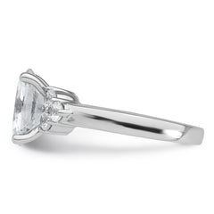 14k White Gold 1/2 carat Lab Grown Diamond VS/SI+ G+ Round 2 1/2 carat Oval Center Semi Mount Engagement Ring