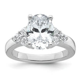 14k White Gold 1/2 carat Lab Grown Diamond VS/SI+ G+ Round 2 1/2 carat Oval Center Semi Mount Engagement Ring