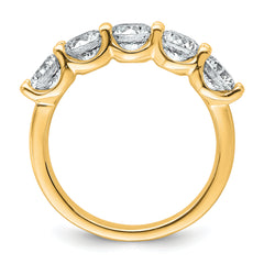 14k 2 carat Lab Grown Diamond VS+ F+ Complete Five Stone Fashion Band