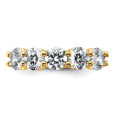 14k 2 carat Lab Grown Diamond VS+ F+ Complete Five Stone Fashion Band