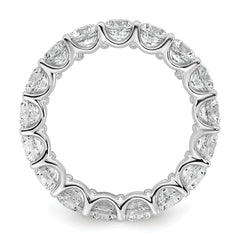 14k White Gold 3 7/8 carat Lab Grown Diamond VS+ F+ Round Complete Prong Set Size 7 Eternity Band
