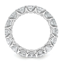 14k White Gold 4 3/4 carat Lab Grown Diamond VS+ F+ Round Complete Prong Set Size 7 Eternity Band