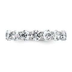 14k White Gold 4 3/4 carat Lab Grown Diamond VS+ F+ Round Complete Prong Set Size 7 Eternity Band