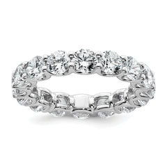 14k White Gold 4 3/4 carat Lab Grown Diamond VS+ F+ Round Complete Prong Set Size 7 Eternity Band