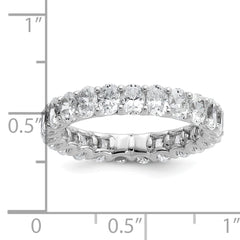 14k 3 carat Lab Grown Diamond VS/SI+ G+ Oval Complete Prong Set Size 9 Eternity Band