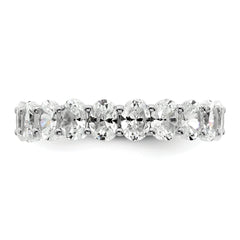 14k 4 carat Lab Grown Diamond VS/SI+ G+ Oval Complete Prong Set Size 9 Eternity Band