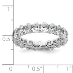 14k 4 carat Lab Grown Diamond VS/SI+ G+ Oval Complete Prong Set Size 9 Eternity Band