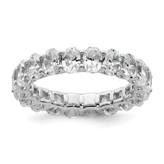 14k 4 carat Lab Grown Diamond VS/SI+ G+ Oval Complete Prong Set Size 9 Eternity Band