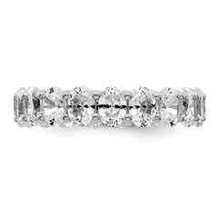 14k 5 carat Lab Grown Diamond VS/SI+ G+ Oval Complete Prong Set Size 9 Eternity Band