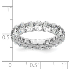14k 5 carat Lab Grown Diamond VS/SI+ G+ Oval Complete Prong Set Size 9 Eternity Band