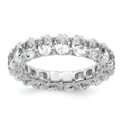 14k 5 carat Lab Grown Diamond VS/SI+ G+ Oval Complete Prong Set Size 9 Eternity Band