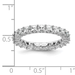 14k 3 carat Lab Grown Diamond VS/SI+ G+ Princess Complete Prong Set Size 9 Eternity Band