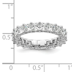 14k 4 carat Lab Grown Diamond VS/SI+ G+ Princess Complete Prong Set Size 9 Eternity Band