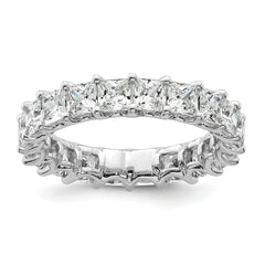 14k 4 carat Lab Grown Diamond VS/SI+ G+ Princess Complete Prong Set Size 9 Eternity Band