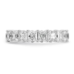 14k 5 carat Lab Grown Diamond VS/SI+ G+ Princess Complete Prong Set Size 9 Eternity Band