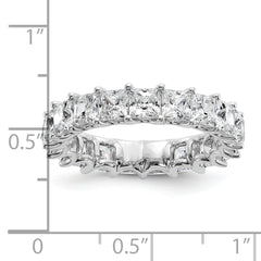 14k 5 carat Lab Grown Diamond VS/SI+ G+ Princess Complete Prong Set Size 9 Eternity Band