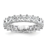 14k 5 carat Lab Grown Diamond VS/SI+ G+ Princess Complete Prong Set Size 9 Eternity Band