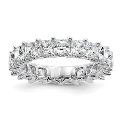 14k 5 carat Lab Grown Diamond VS/SI+ G+ Princess Complete Prong Set Size 9 Eternity Band