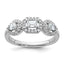 Emerald-Cut & Pear Lab-Grown Diamond Three-Stone Engagement Ring in 14K White Gold (5/8 ct. tw.), Size 7 - Sophia Jewelers