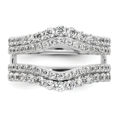 14k White Gold 1 1/4 carat Lab Grown Diamond VS/SI+ G+ Complete Double Row Ring Guard