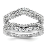14k White Gold 1 1/4 carat Lab Grown Diamond VS/SI+ G+ Complete Double Row Ring Guard