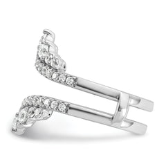 14k White Gold 1 carat Lab Grown Diamond VS/SI+ G+ Complete Double Row Ring Guard