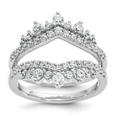 14k White Gold 1 carat Lab Grown Diamond VS/SI+ G+ Complete Double Row Ring Guard