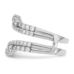 14k White Gold 1 1/4 carat Lab Grown Diamond VS/SI+ G+ Complete Double Row Ring Guard