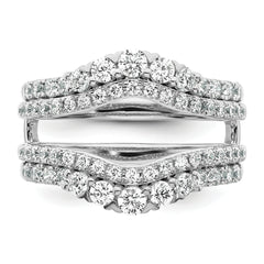 14k White Gold 1 1/4 carat Lab Grown Diamond VS/SI+ G+ Complete Double Row Ring Guard