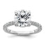 Round Lab-Grown Diamond Engagement Ring in 14K White Gold (3 1/2 ct. tw., VS/SI+ G+), Size 7 - Sophia Jewelers