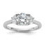 Three Stone Engagement Ring in 14K White Gold, 6.5mm (1 3/8 ct. tw.), Size 7 - Sophia Jewelers