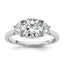 Three-Stone Engagement Ring in 14K White Gold (2 ct. tw., VS/SI+ G+), Size 7 - Sophia Jewelers