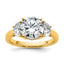 Three-Stone Round Lab-Grown Diamond Engagement Ring in 14K Yellow Gold (3 1/8 ct. tw.), Size 7 - Sophia Jewelers