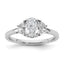 Oval Half Moon Lab-Grown Diamond Engagement Ring in 14K White Gold (1 3/8 ct. tw., VS/SI+ G+), Size 7 - Sophia Jewelers