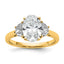 Oval Lab-Grown Diamond Half Moon Engagement Ring in 14K Yellow Gold (2 1/2 ct. tw.), Size 7 - Sophia Jewelers