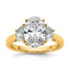 Three Stone Engagement Ring in 14K Yellow Gold (3 1/8 ct. tw.), Size 7 - Sophia Jewelers