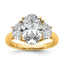 Oval Half Moon Lab-Grown Diamond Three-Stone Ring in 14K Yellow Gold (4 ct. tw.), Size 7 - Sophia Jewelers