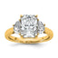 Half Moon Radiant Lab-Grown Engagement Ring in 14K Yellow Gold (3 1/8 ct. tw.), Size 7 - Sophia Jewelers