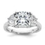 Cushion Half Moon Lab-Grown Diamond Engagement Ring in 14K White Gold (4 ct. tw., VS/SI+ G+), Size 7 - Sophia Jewelers