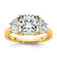 Cushion Lab-Grown Diamond Three-Stone Engagement Ring in 14K Yellow Gold (4 ct. tw.), Size 7 - Sophia Jewelers