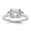 Princess Lab-Grown Half Moon Engagement Ring in 14K White Gold (2 ct. tw.), Size 7 - Sophia Jewelers