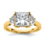 Princess Lab-Grown Diamond Half Moon Engagement Ring in 14K Yellow Gold (3 1/8 ct. tw.), Size 7 - Sophia Jewelers