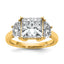 Princess and Half Moon Three-Stone Lab-Grown Diamond Ring in 14K Yellow Gold (4 ct. tw.), Size 7 - Sophia Jewelers